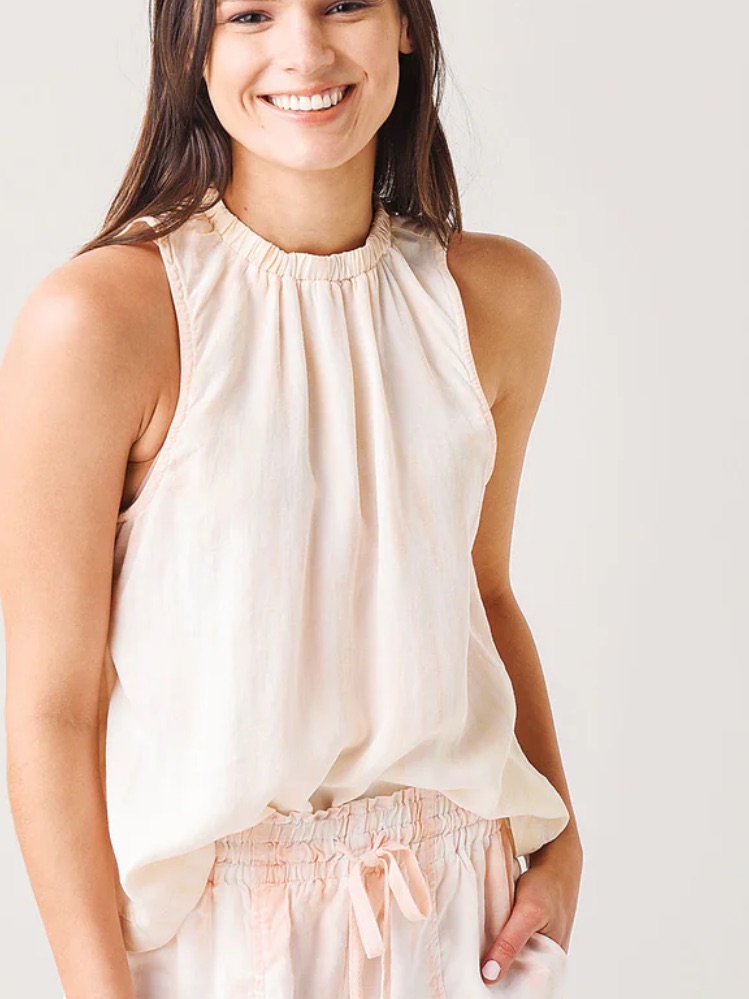 Bella Dahl Cream And Peach Sleeveless Top